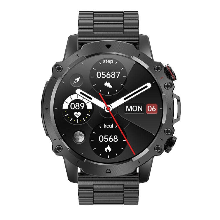 AK56 IP67 BT5.1 1.43inch Smart Watch Support Voice Call / Health Monitoring, Style:Pearl Steel St...