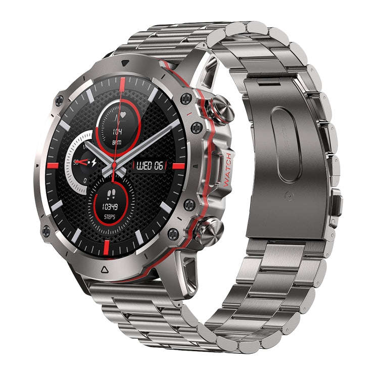 AK56 IP67 BT5.1 1.43inch Smart Watch Support Voice Call / Health Monitoring, Style:Pearl Steel St...