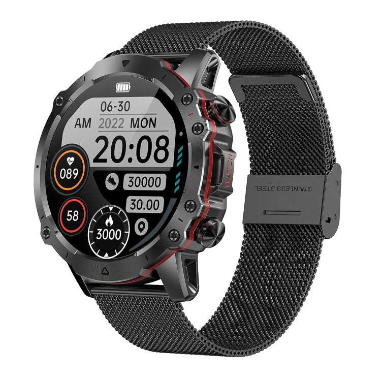 AK56 IP67 BT5.1 1.43inch Smart Watch Support Voice Call / Health Monitoring, Style:Steel Mesh Str...