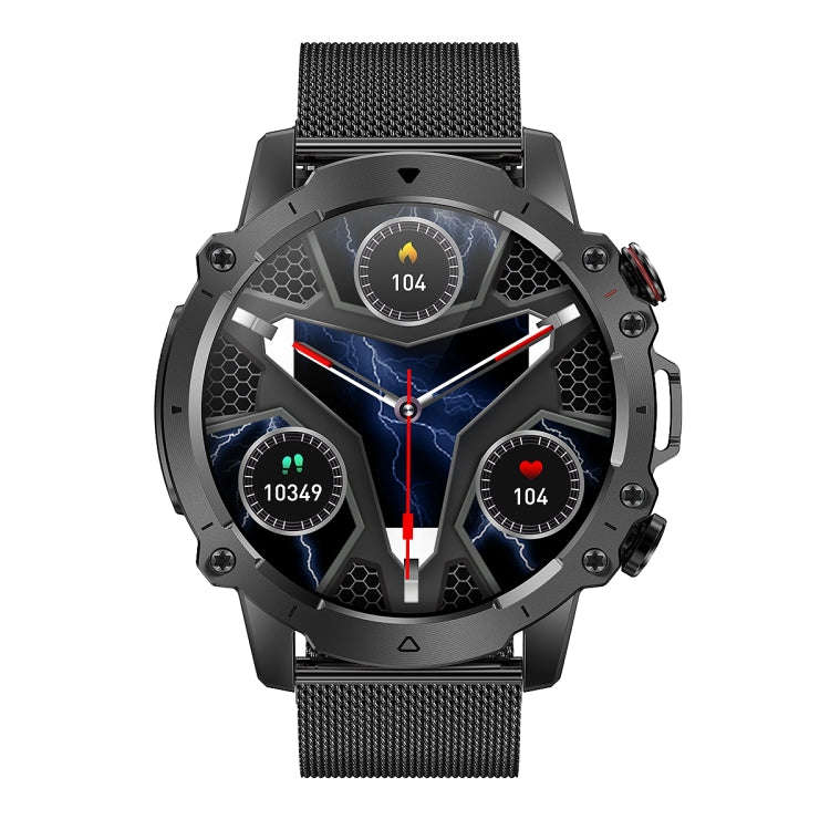 AK56 IP67 BT5.1 1.43inch Smart Watch Support Voice Call / Health Monitoring, Style:Steel Mesh Str...