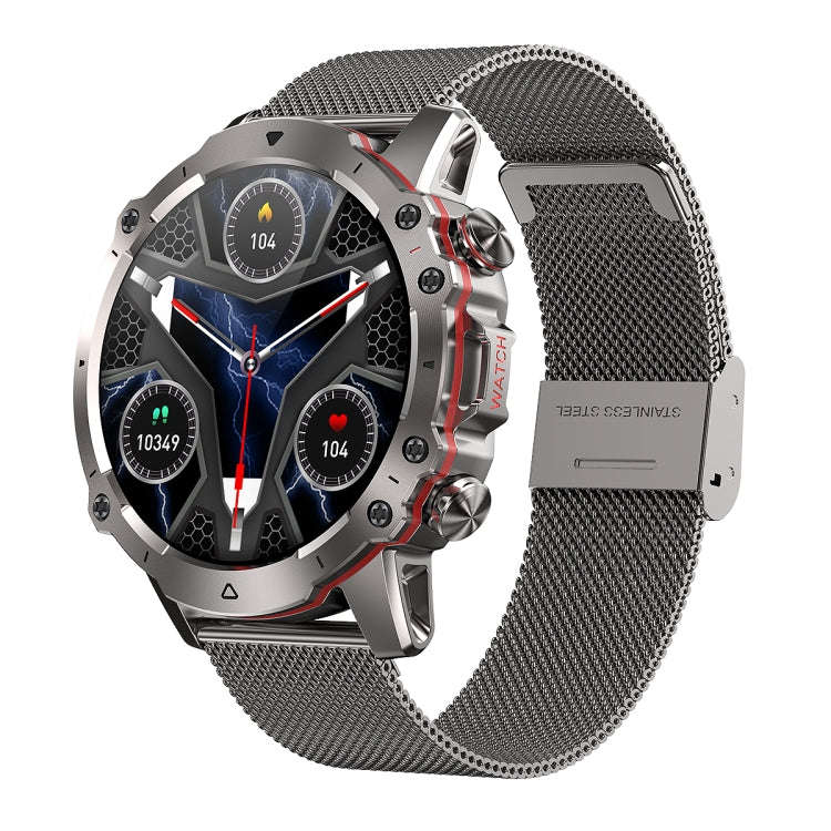 AK56 IP67 BT5.1 1.43inch Smart Watch Support Voice Call / Health Monitoring, Style:Steel Mesh Str...