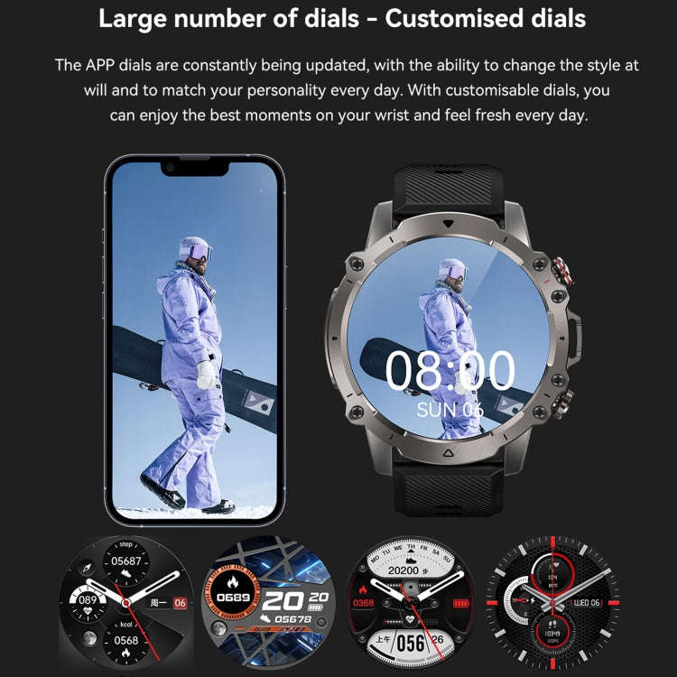 AK56 IP67 BT5.1 1.43inch Smart Watch Support Voice Call / Health Monitoring, Style:Steel Mesh Str...