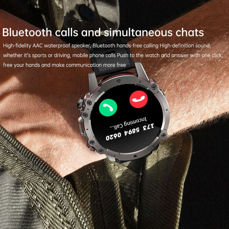 AK56 IP67 BT5.1 1.43inch Smart Watch Support Voice Call / Health Monitoring, Style:Silicone Strap...