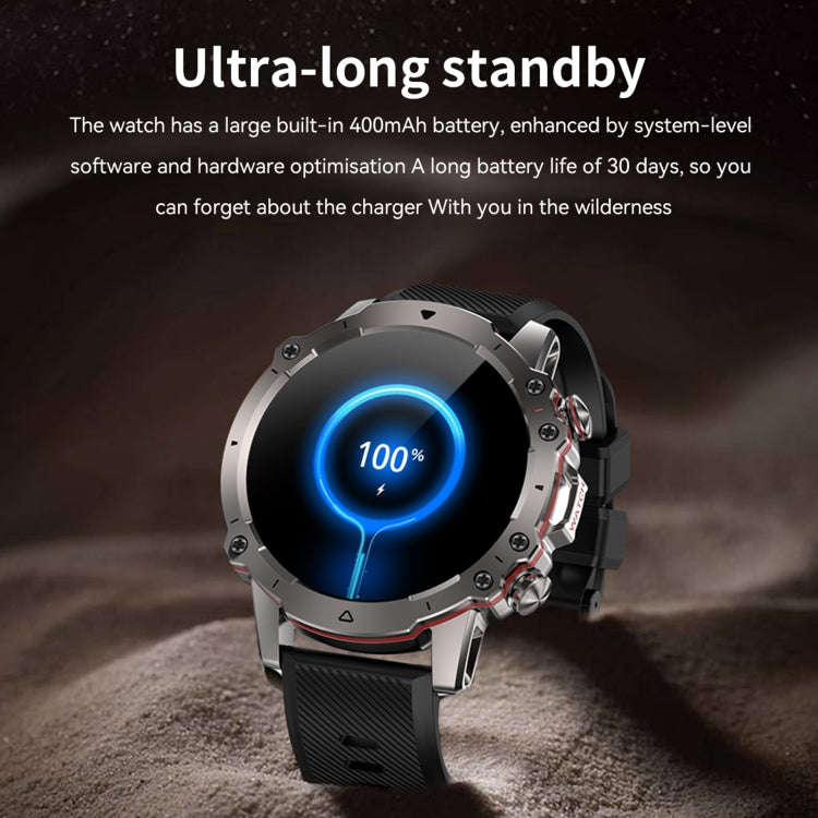 AK56 IP67 BT5.1 1.43inch Smart Watch Support Voice Call / Health Monitoring, Style:Silicone Strap...