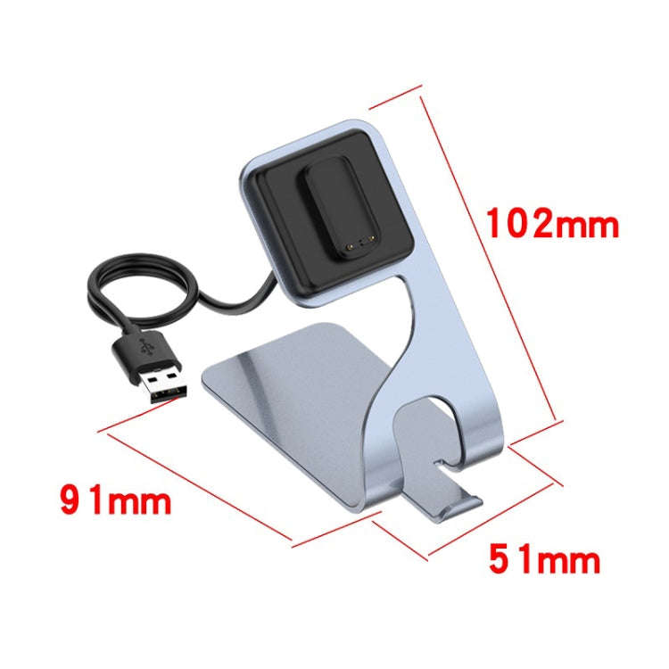 For Fitbit Charge 6 / Luxe Portable Magnetic Metal Charger Holder(Grey)