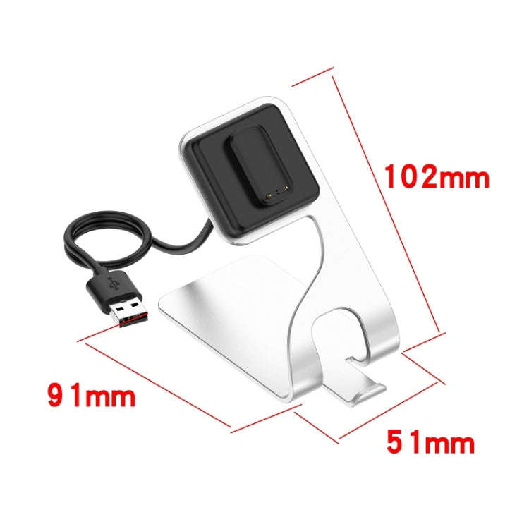 For Fitbit Charge 6 / Luxe Portable Magnetic Metal Charger Holder(Silver)