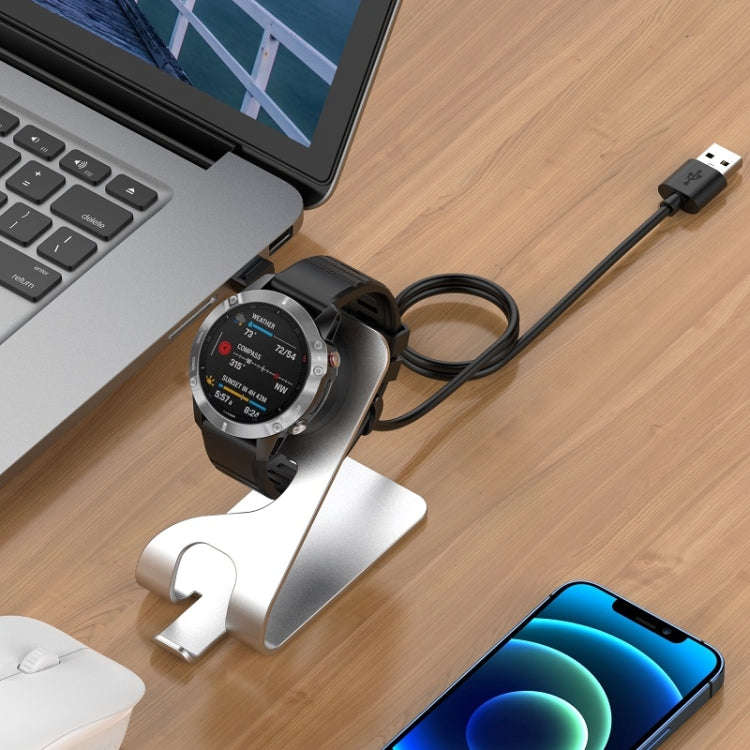 For Venu3 / Venu3S / Vivoactive 5 Portable Magnetic Metal Charger Holder with Data Function(Silver)