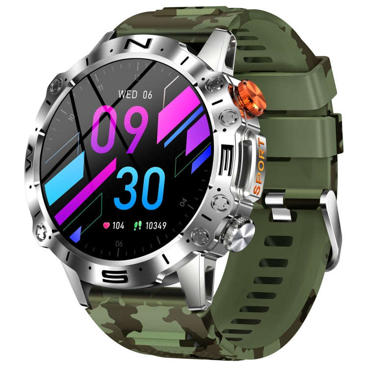 K59 IP67 BT5.0 1.43inch Smart Watch Support Voice Call / Sleep Detection(Camo Green)
