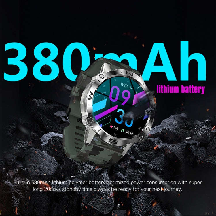 K59 IP67 BT5.0 1.43inch Smart Watch Support Voice Call / Sleep Detection(Black)