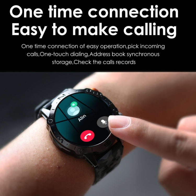 K59 IP67 BT5.0 1.43inch Smart Watch Support Voice Call / Sleep Detection(Black)