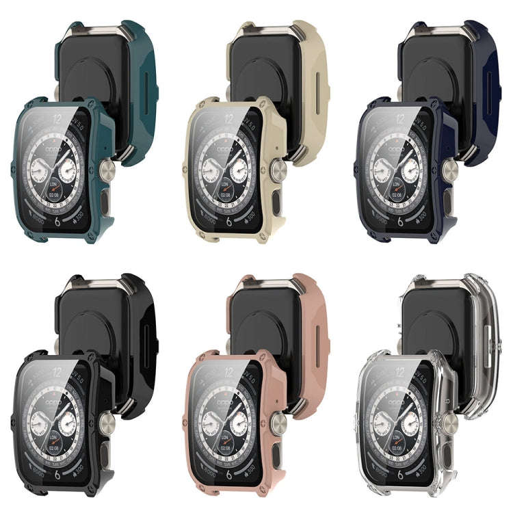 For OPPO Watch 4 Pro PC + Tempered Film Integrated Watch Protective Case(Ink Blue)