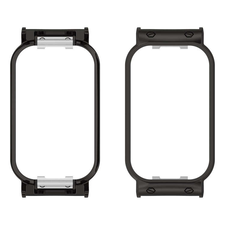 For Xiaomi Smart Band 8 Active / Redmi Band 2 Metal Frame Watch Protective Case(Black)