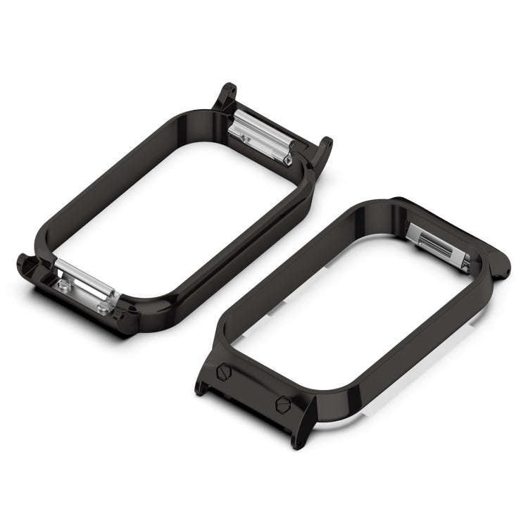 For Xiaomi Smart Band 8 Active / Redmi Band 2 Metal Frame Watch Protective Case(Black)