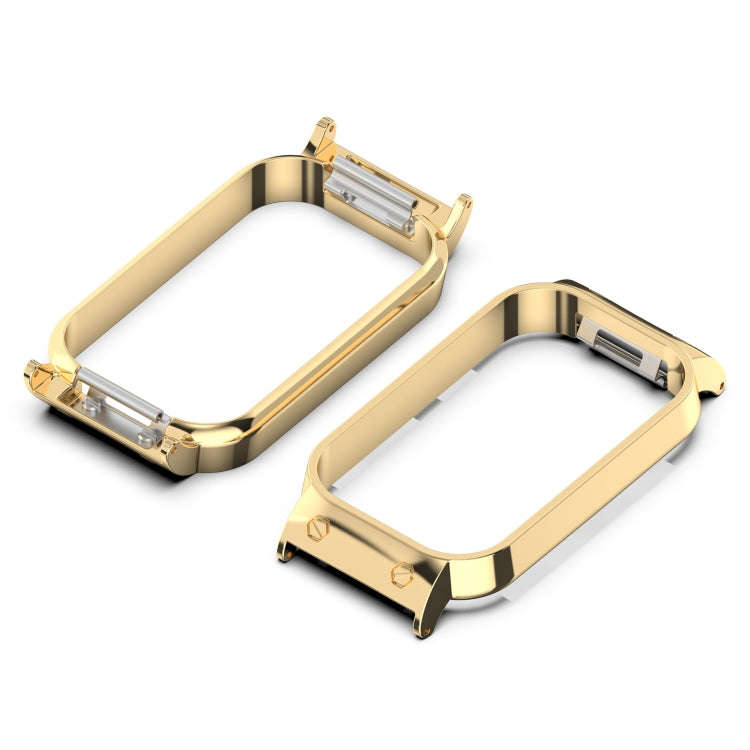 For Xiaomi Smart Band 8 Active / Redmi Band 2 Metal Frame Watch Protective Case(Gold)