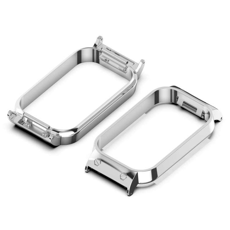 For Xiaomi Smart Band 8 Active / Redmi Band 2 Metal Frame Watch Protective Case(Silver)