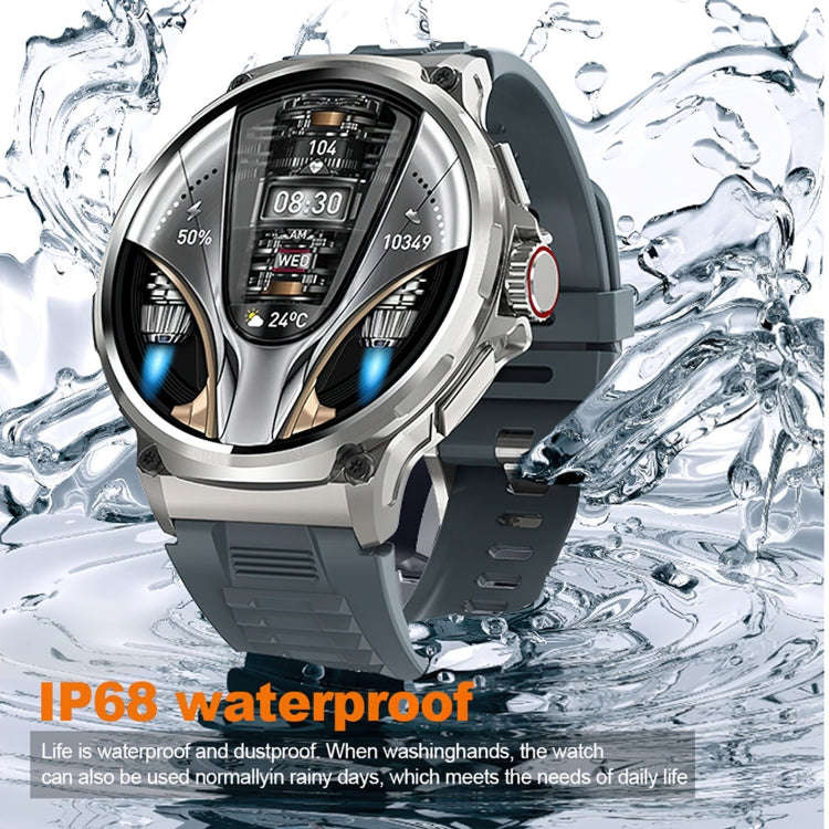 V69 IP68 BT5.0 1.85inch Smart Watch Support Voice Call / Sleep Detection(Silver)