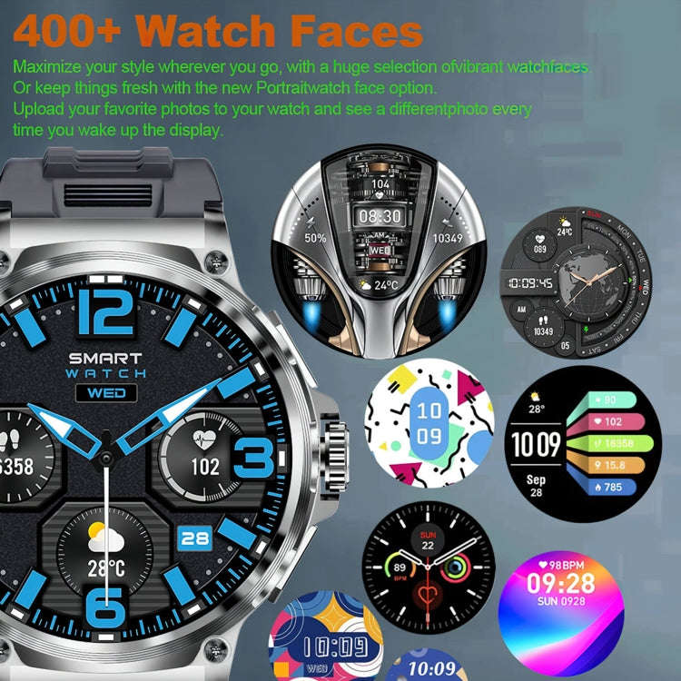 V69 IP68 BT5.0 1.85inch Smart Watch Support Voice Call / Sleep Detection(Silver)