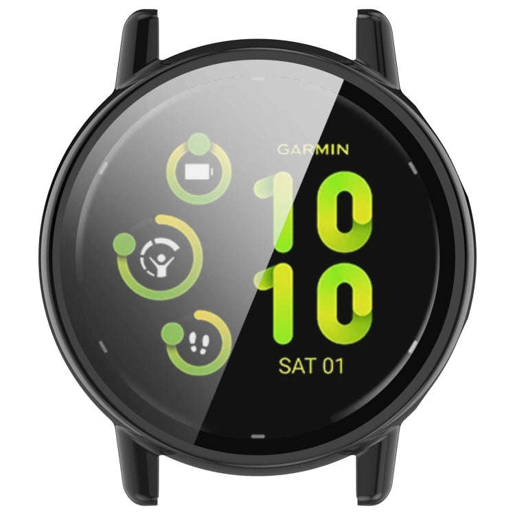 For Garmin vivoactive 5 / Active 5 PC + Tempered Film Integrated Watch Protective Case(Black)