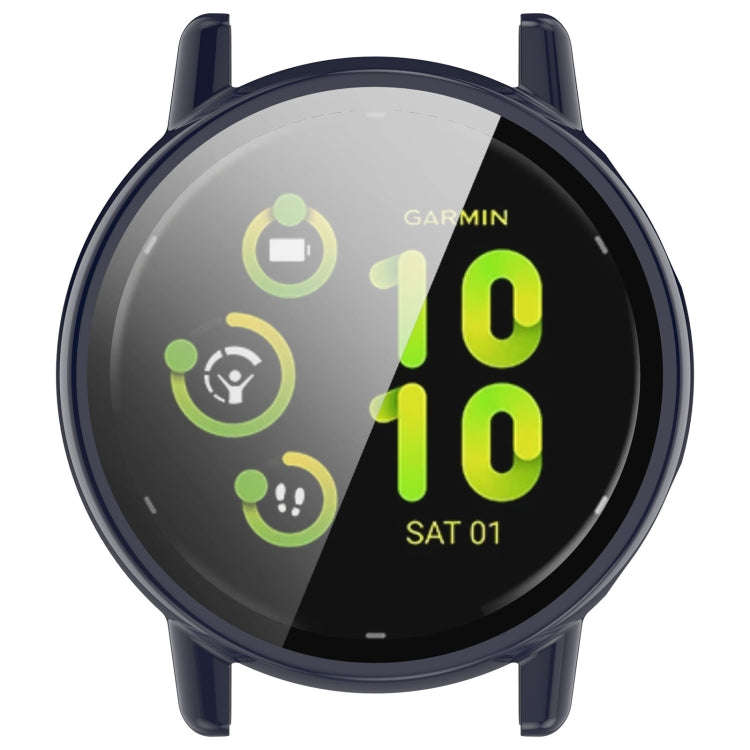 For Garmin vivoactive 5 / Active 5 PC + Tempered Film Integrated Watch Protective Case(Blue)
