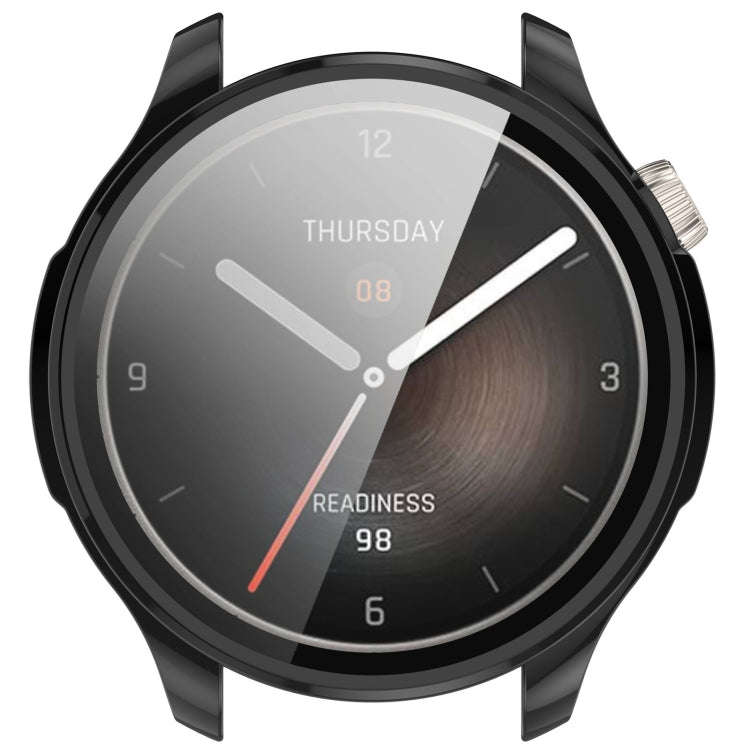 For Amazfit Balance A2286 PC + Tempered Film Integrated Watch Protective Case(Black)