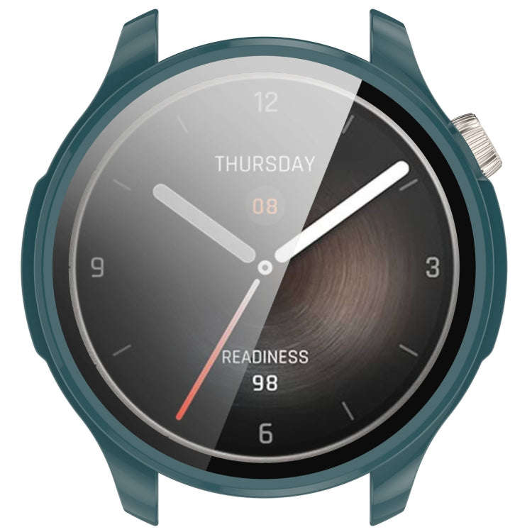 For Amazfit Balance A2286 PC + Tempered Film Integrated Watch Protective Case(Pine Green)