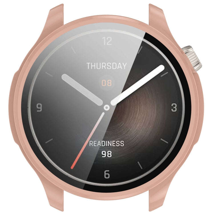 For Amazfit Balance A2286 PC + Tempered Film Integrated Watch Protective Case(Pink)