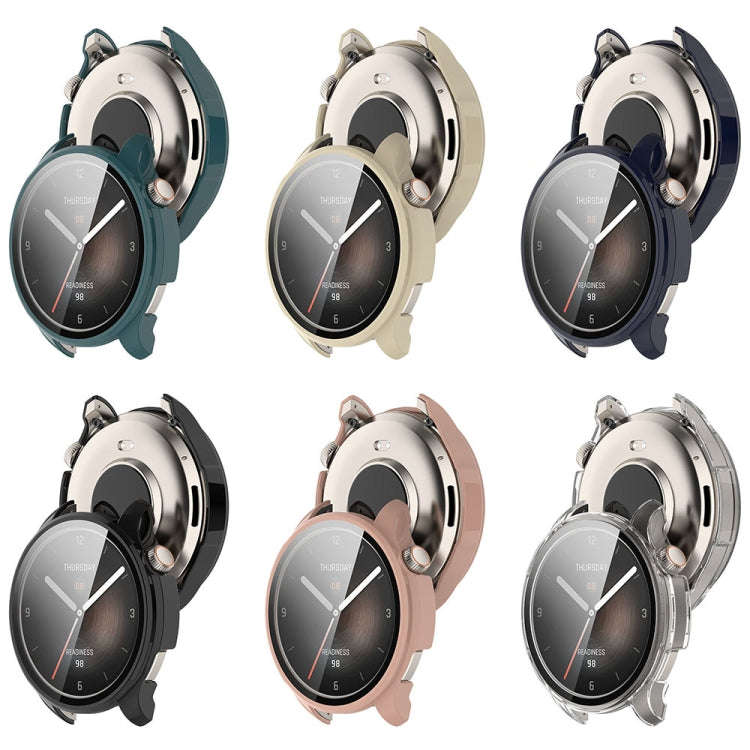 For Amazfit Balance A2286 PC + Tempered Film Integrated Watch Protective Case(Transparent White)