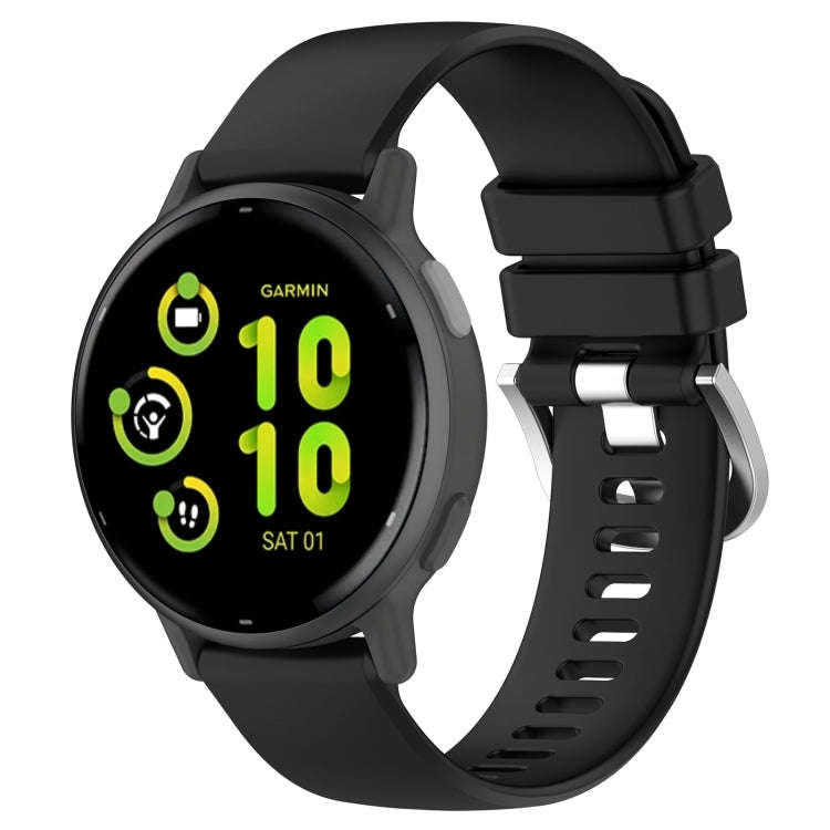 For Garmin vivoactive 5 / Active 5 20mm Silicone Watch Band(Black)