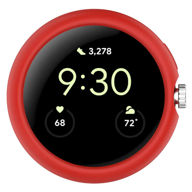For Google Pixel Watch 2 Half Pack Hollow PC Watch Protective Case(Red)