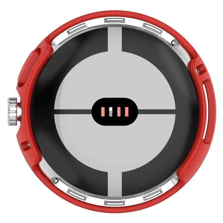For Google Pixel Watch 2 Half Pack Hollow PC Watch Protective Case(Red)