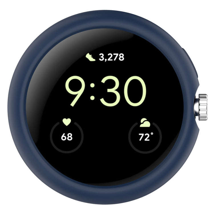 For Google Pixel Watch 2 Half Pack Hollow PC Watch Protective Case(Midnight Blue)
