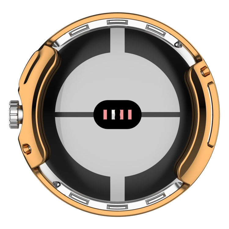 For Google Pixel Watch 2 Full Coverage TPU Electroplated Watch Protective Case(Rose Gold)