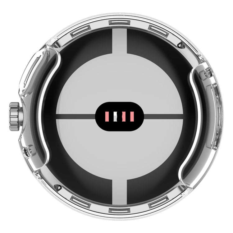 For Google Pixel Watch 2 Full Coverage TPU Electroplated Watch Protective Case(Transparent White)
