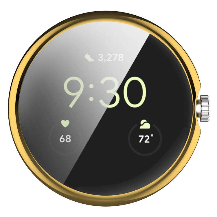 For Google Pixel Watch 2 Full Coverage TPU Electroplated Watch Protective Case(Gold)