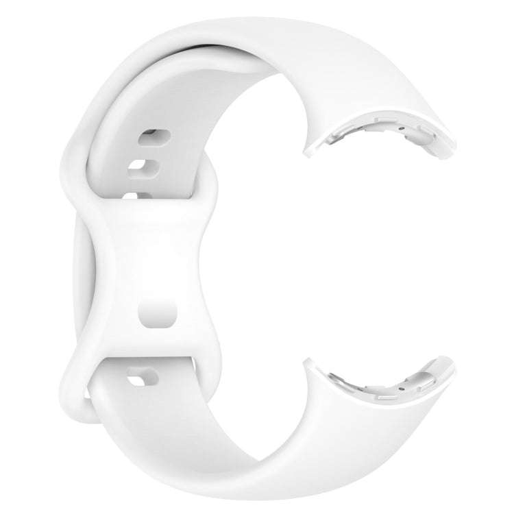 For Google Pixel Watch 2 Solid Color Silicone Watch Band, Size:S Size(White)