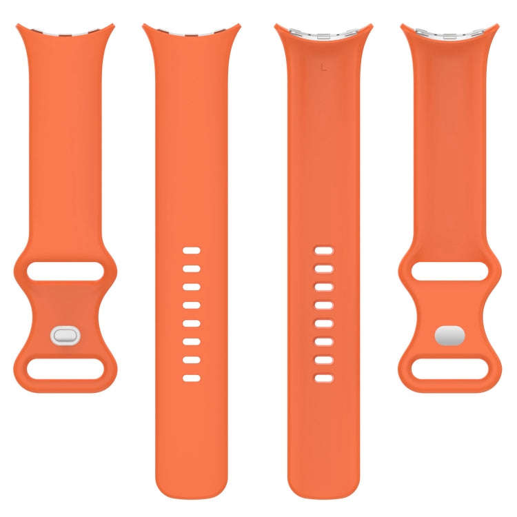 For Google Pixel Watch 2 Solid Color Silicone Watch Band, Size:S Size(Orange)