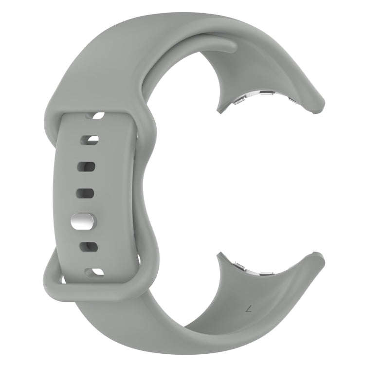 For Google Pixel Watch 2 Solid Color Silicone Watch Band, Size:S Size(Grey)