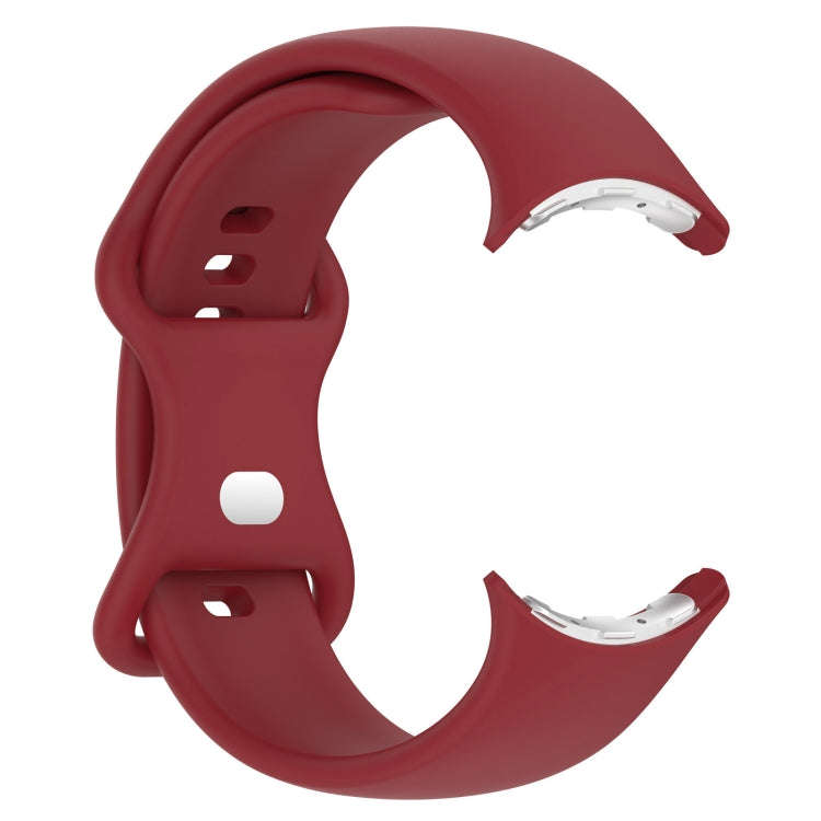 For Google Pixel Watch 2 Solid Color Silicone Watch Band, Size:S Size(Red)