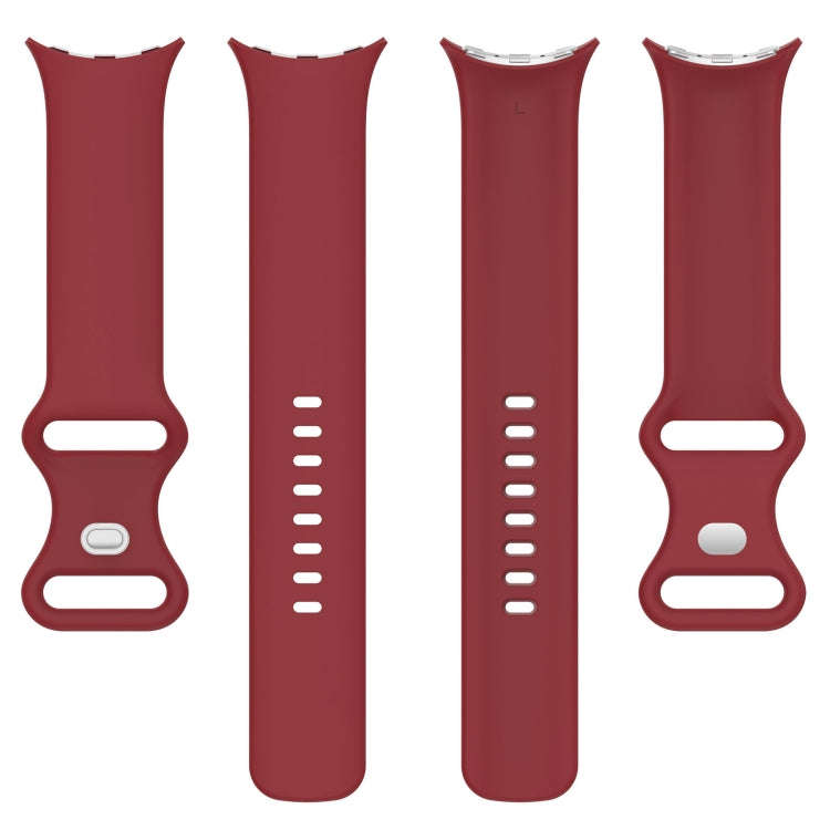 For Google Pixel Watch 2 Solid Color Silicone Watch Band, Size:S Size(Red)