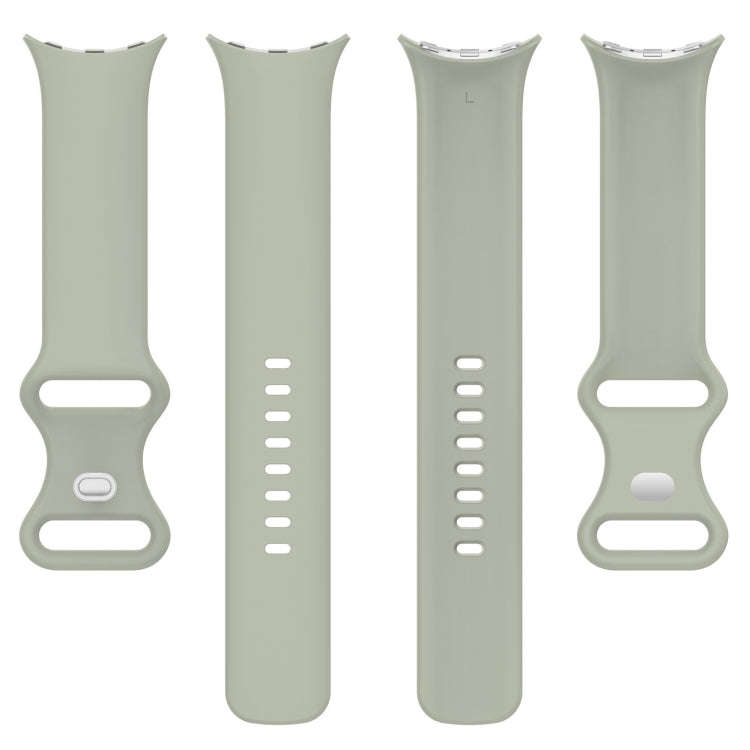 For Google Pixel Watch 2 Solid Color Silicone Watch Band, Size:S Size(Grey Green)
