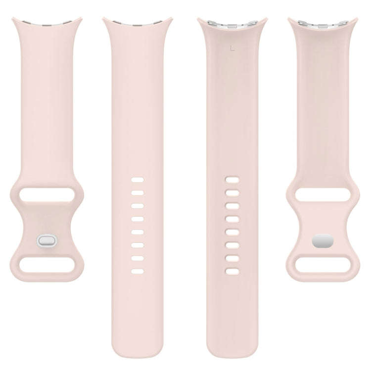 For Google Pixel Watch 2 Solid Color Silicone Watch Band, Size:S Size(Pink)