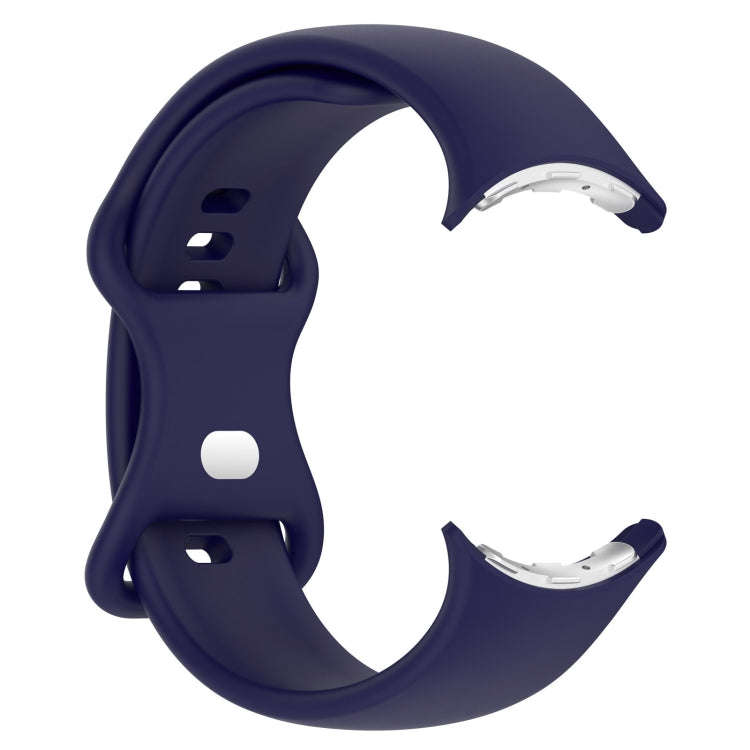 For Google Pixel Watch 2 Solid Color Silicone Watch Band, Size:S Size(Blue)