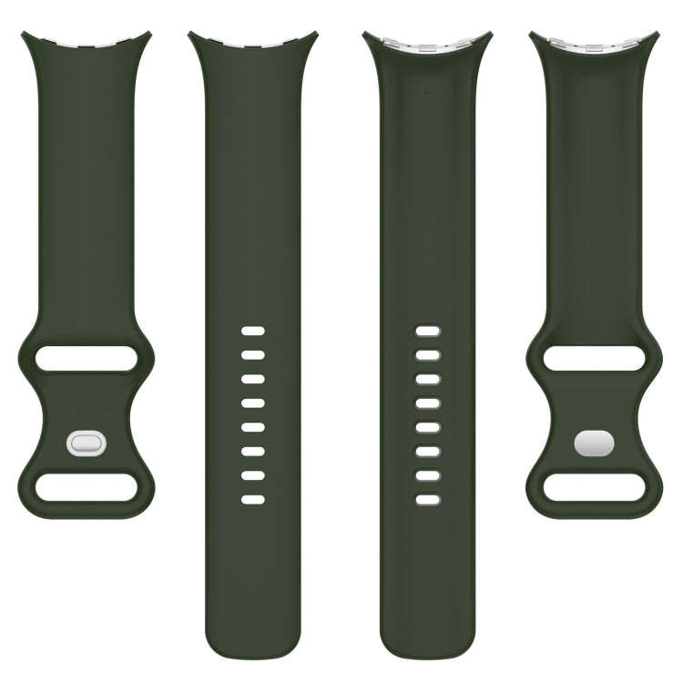 For Google Pixel Watch 2 Solid Color Silicone Watch Band, Size:S Size(Green)