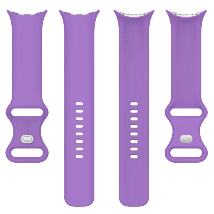 For Google Pixel Watch 2 Solid Color Silicone Watch Band, Size:S Size(Purple)