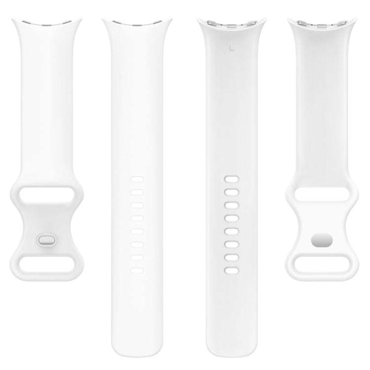 For Google Pixel Watch 2 Solid Color Silicone Watch Band, Size:L Size(White)