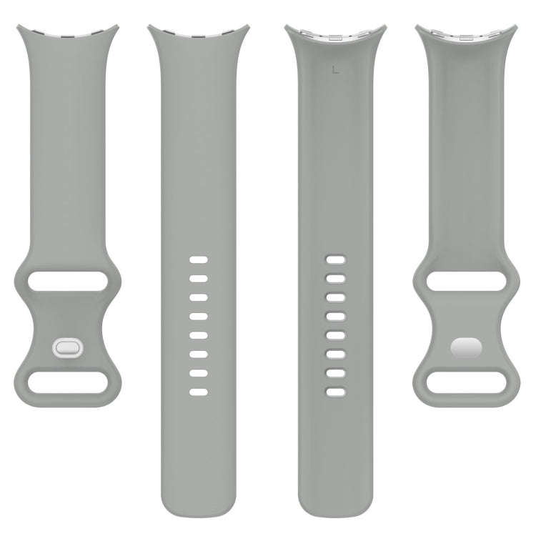 For Google Pixel Watch 2 Solid Color Silicone Watch Band, Size:L Size(Grey)