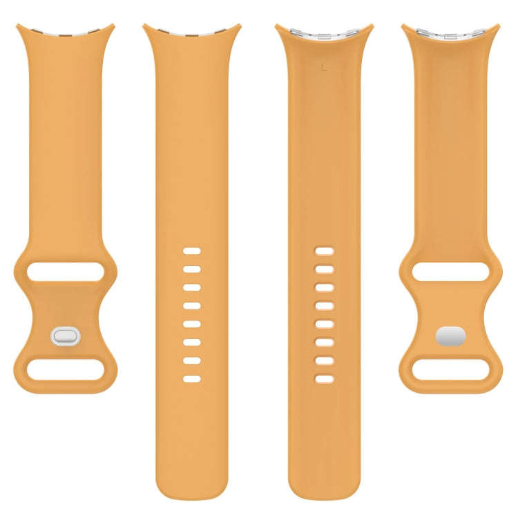 For Google Pixel Watch 2 Solid Color Silicone Watch Band, Size:L Size(Yellow)