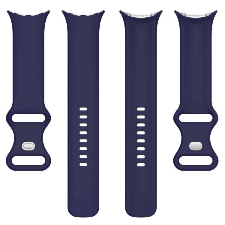 For Google Pixel Watch 2 Solid Color Silicone Watch Band, Size:L Size(Blue)