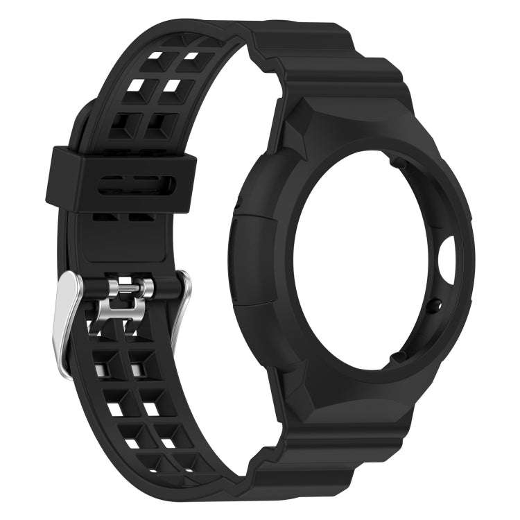 For Google Pixel Watch 2 Integrated Fully Enclosed Silicone Watch Band(Black)