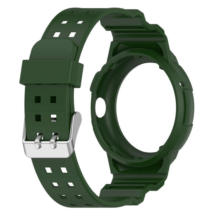 For Google Pixel Watch 2 Integrated Fully Enclosed Silicone Watch Band(Army Green)
